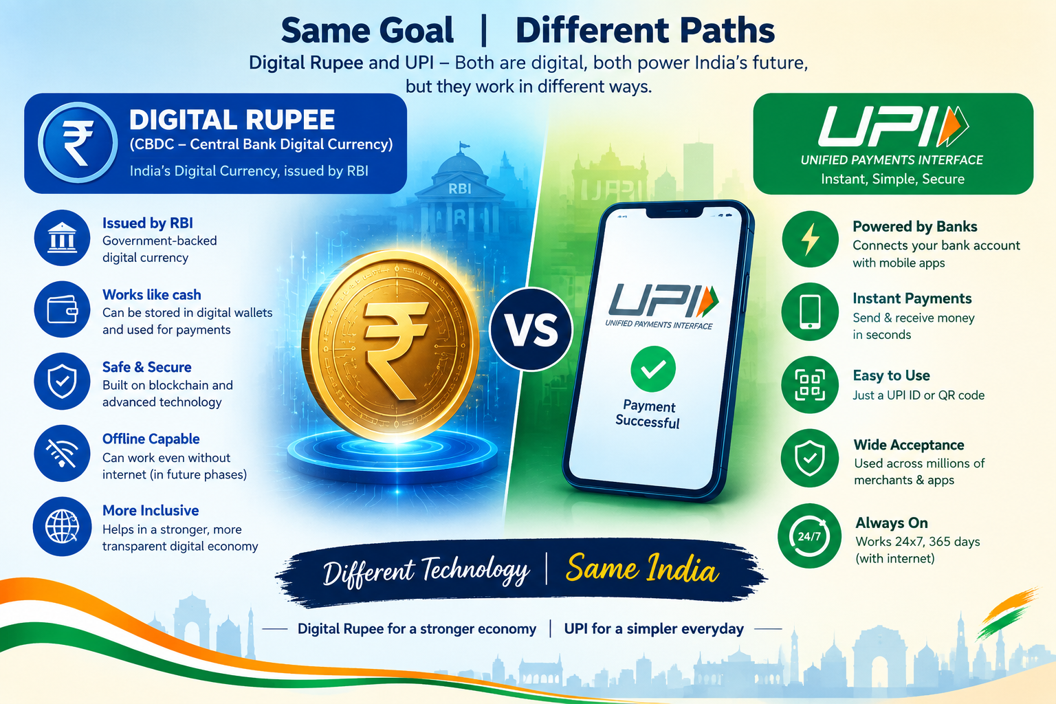 Digital Rupee vs UPI: Are They the Same?